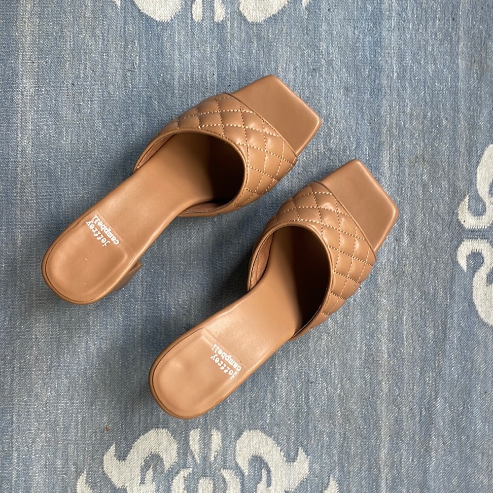 Jeffrey Campbell Tan Quilted Heels 8